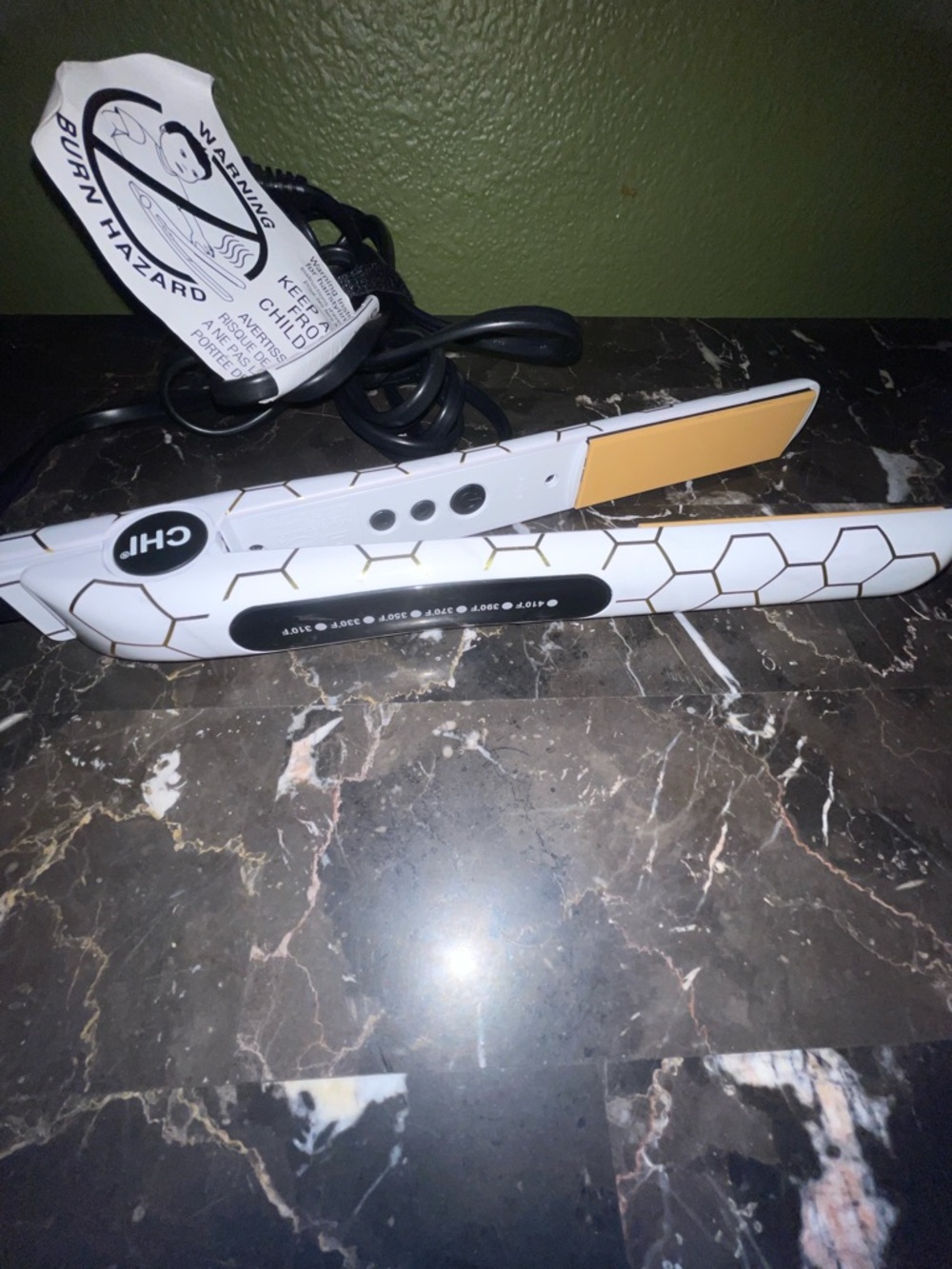 CHI & Gold bag Honey comb Ceramic Flat Iron Professional Hair Straightener